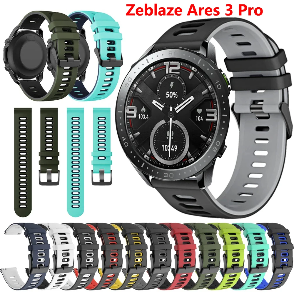 

Sports Rubber Strap for Zeblaze Ares 3 Pro Vibe 7 Pro Swim Silicone Soft Watchband 20mm 22mm Belt Replacement Accessorie