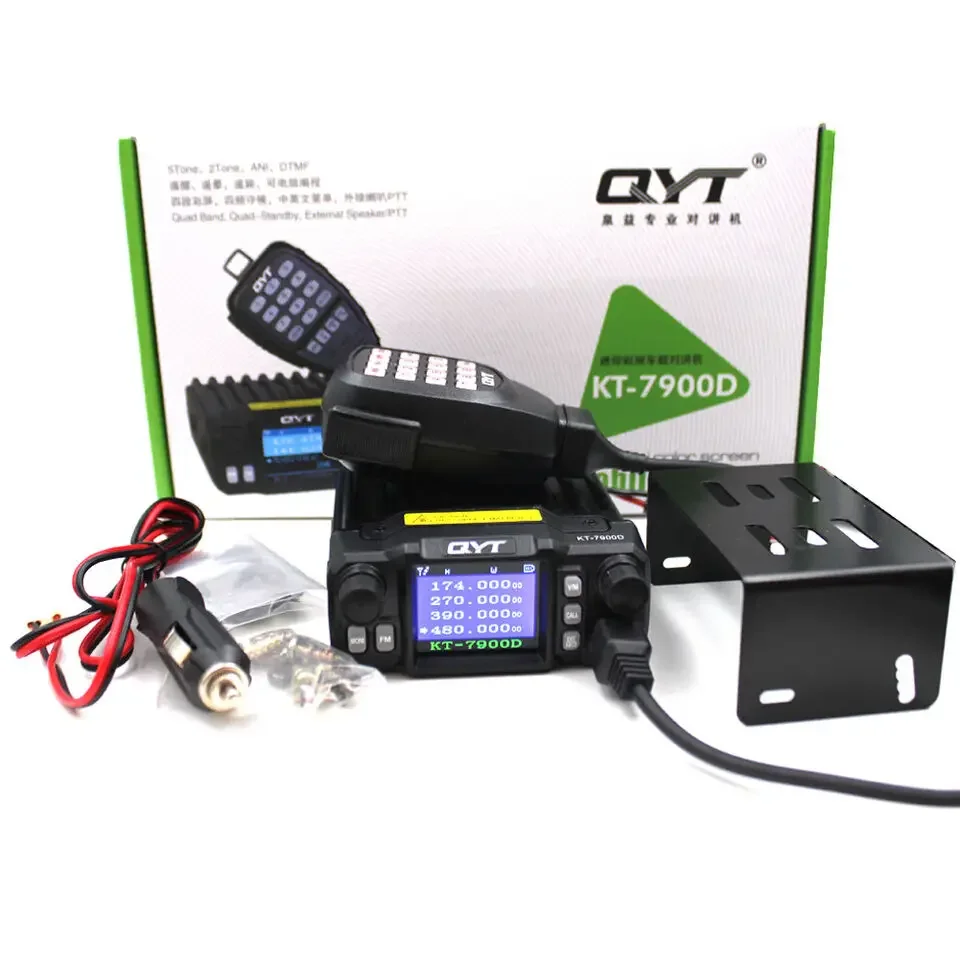 QYT KT-7900D 25W Quad Band 144/220/350 MHz Walkie Talkie KT7900D Car FM Radio