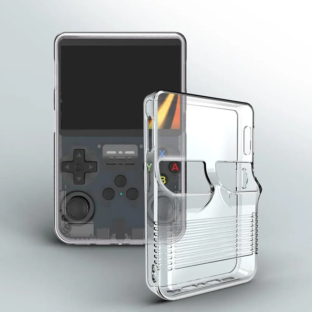 Protective Case For R36S Transparent/translucent Black Handheld Game Console Cover Case Anti Fall TPU  Protective Shell For R36S