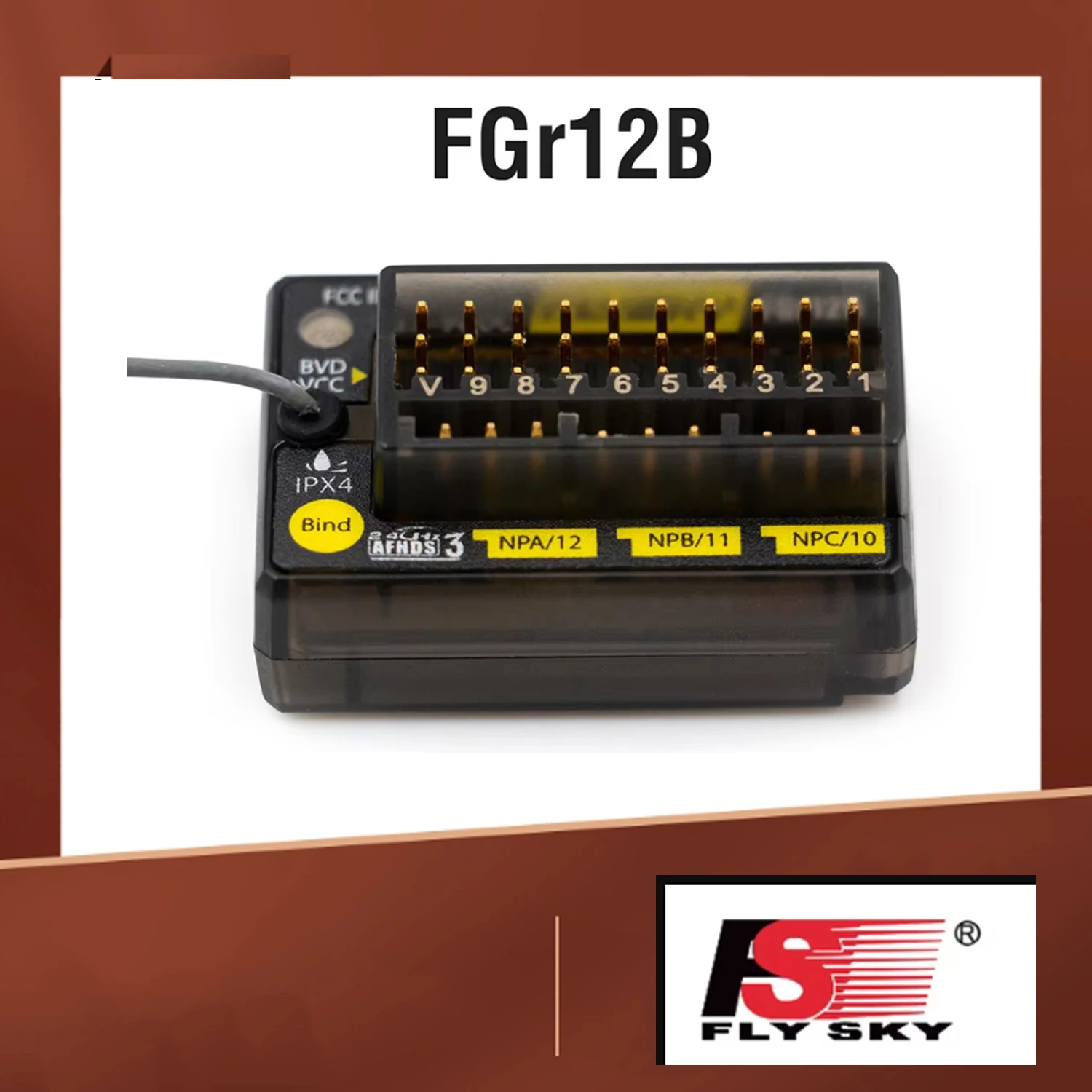 

hanma FLYSKY FGr12B 2.4GHz 12CH Receiver PWM PPM Ibus for AFHDS3 Transmitters RF Modules PL18/ NB4 /NB4 Lite RC Car Boat Vehicle