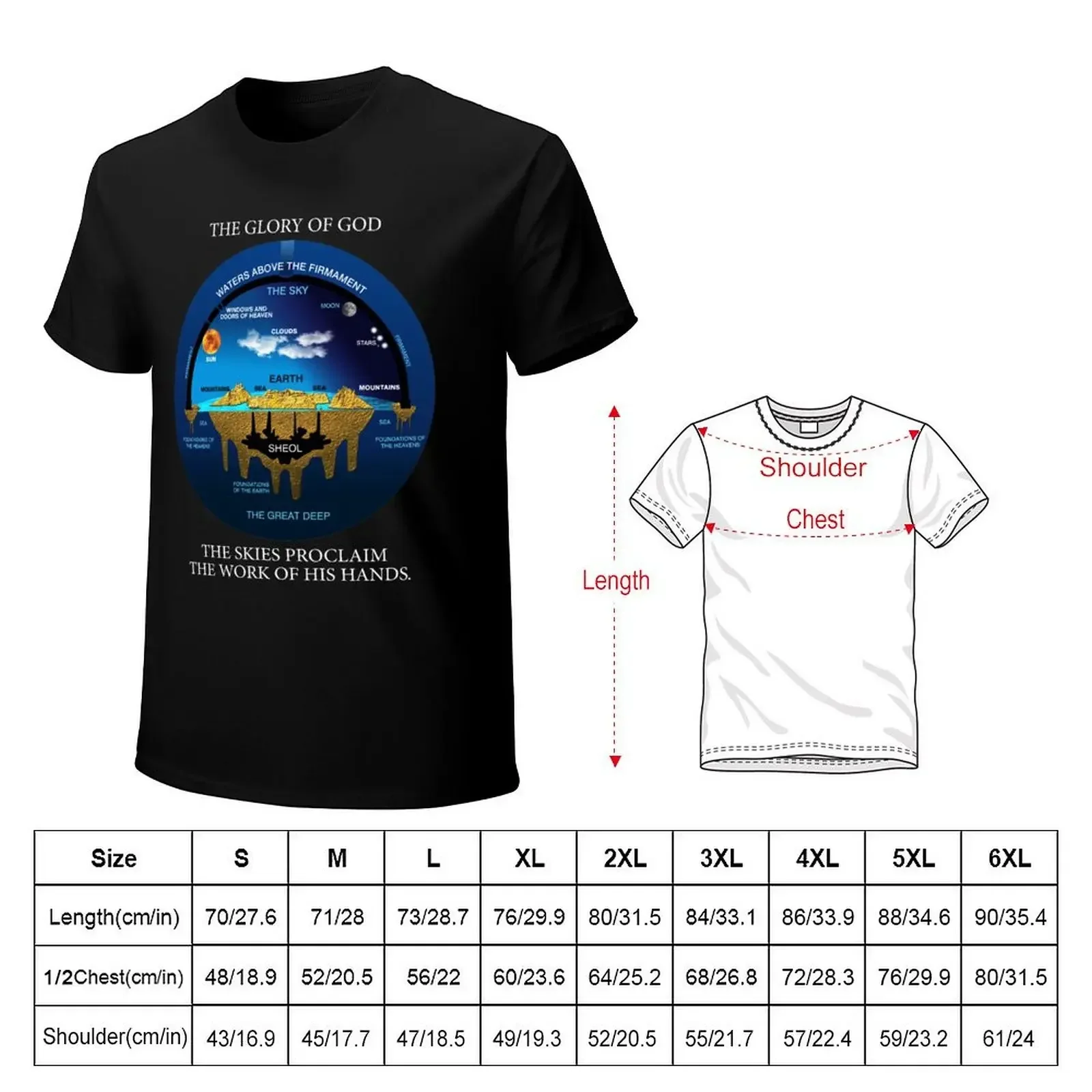 Biblical Psalm 19:1 Flat Earth Anceint Hebrew Cosmology T-shirt anime Short sleeve tee vintage clothes men clothes