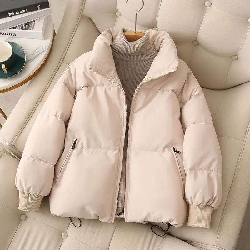 

Hot 2023 Women's Loose Jacket Fashion Winter Warm Thick Zipper Jacket Casual Cotton Padded Female Coats