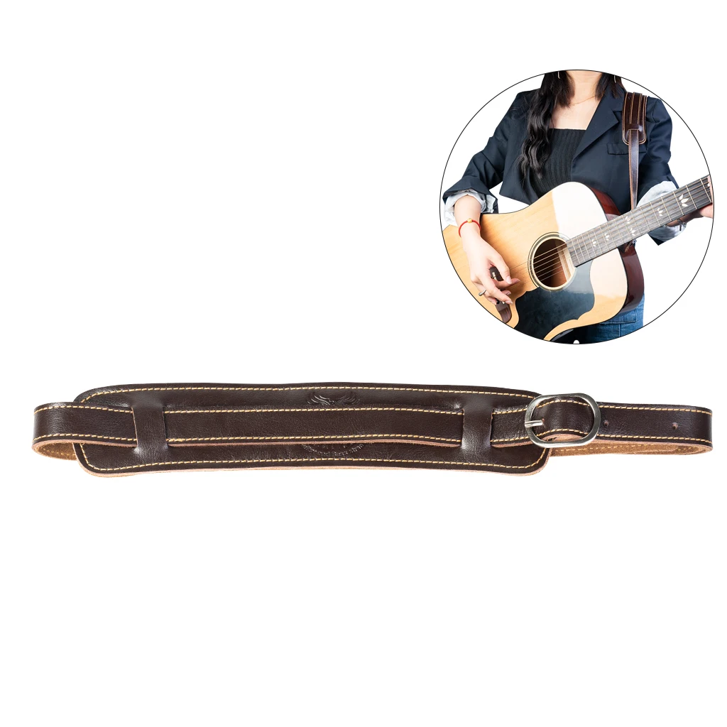 Mugig Vintage Guitar Strap Classic Electric Acoustic Guitar Strap Soldier Genuine Cow Leather Soft Durable Guitar Strap Belt