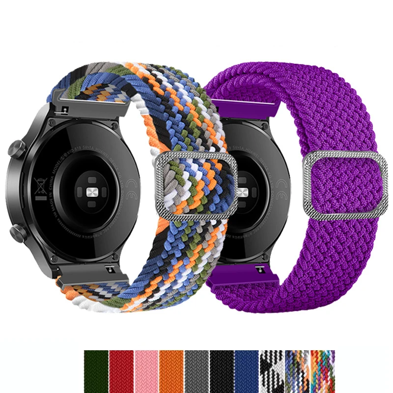Adjustable Fiber Braided Strap For Huami Amazfit GTS 2 Mini 2E/GTR 42MM Solo Loop Nylon Belt For Amazfit Bip S U Pro Lite Correa
