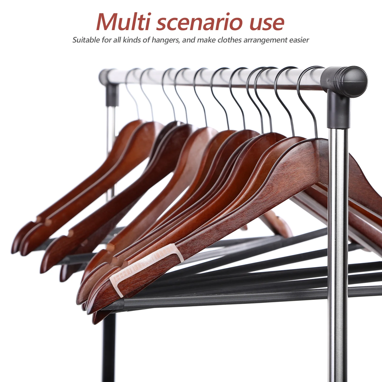 

100Pcs Non-Skid Hanger Shoulder Pads Transparent 2cm Wide Anti-Slip Clothes Hanger Grips for Metal Wood Plastic Wardrobe
