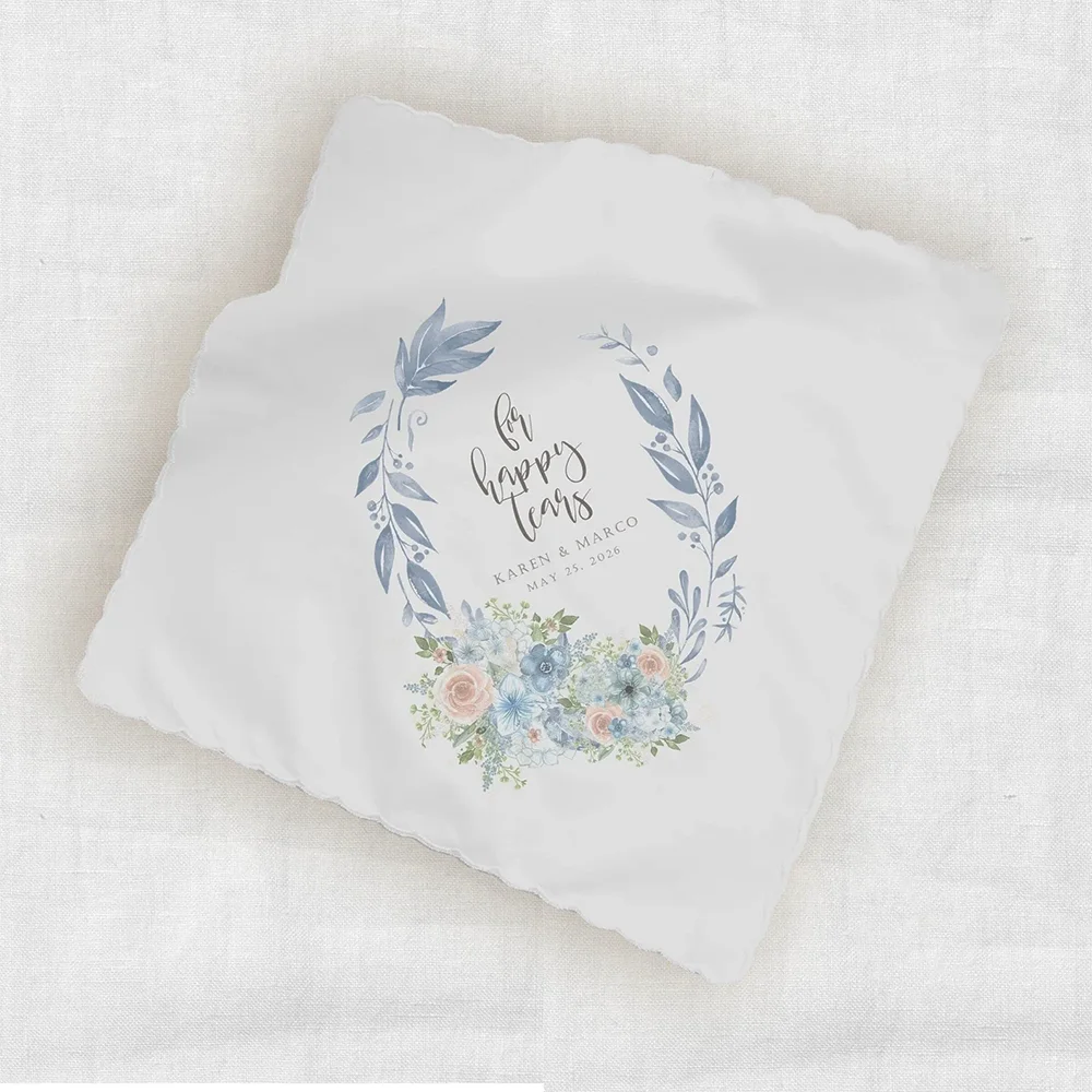 

Custom Bride Groom Handkerchief Wedding Gift Happy Tears on Wedding Day for Mom Wedding Keepsake Bachelor Party Bridal Shower