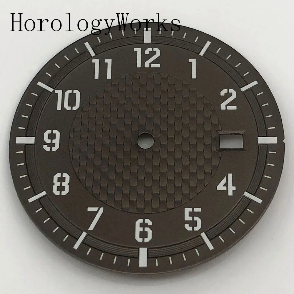 34mm Sterile Dial Luminous Fit NH35/NH36 Automatic Movement Watch Parts
