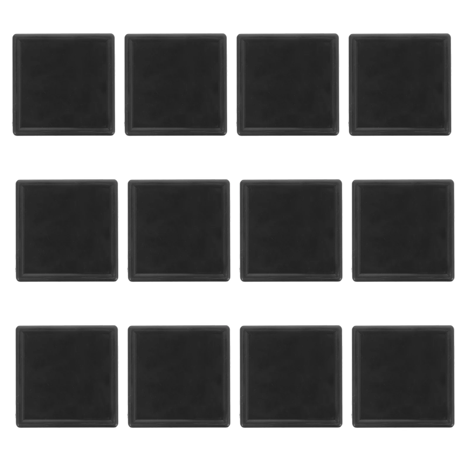 

12pcs Square Gemstone Display Box Clear Lid Jewelry Storage Organizer Rings Coins Gems Portable Adjustable Black Sponge