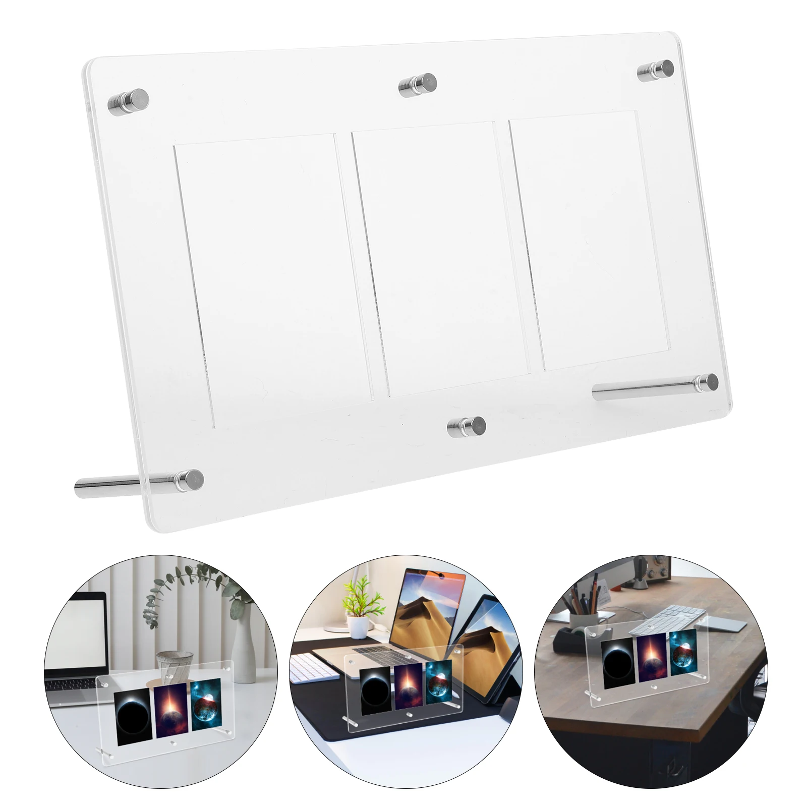 

Card Display Rack 3 Grids Acrylic Game Card Holder Baseball Trading Cards Stand Sports Display Frame Clean Safe