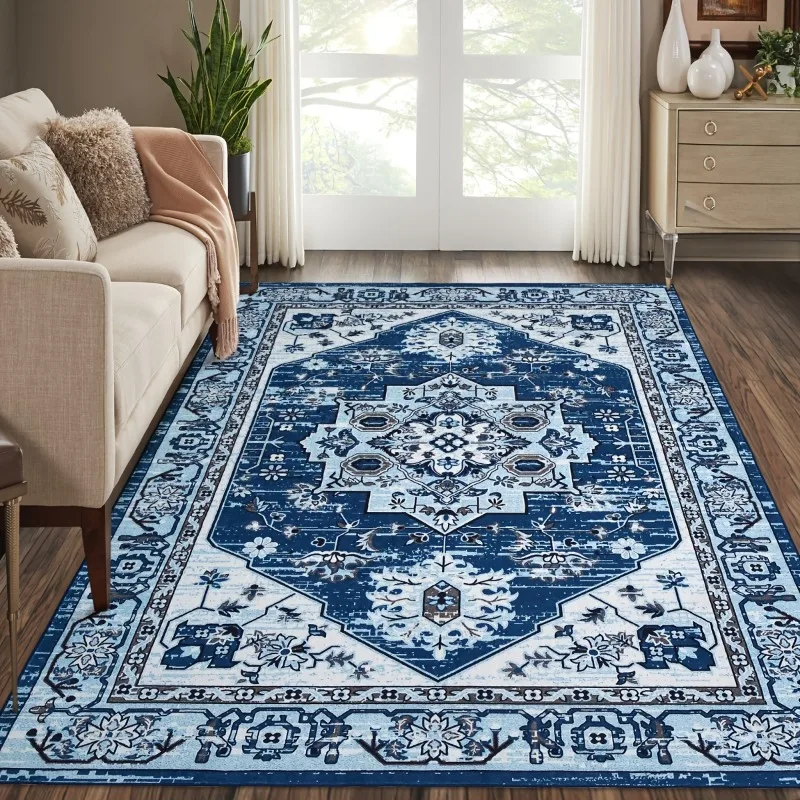 

Machine Washable Rug Vintage Indoor Welcome Doormat Non-Slip Persian Kitchen Sink Rug Floor Carpet for Entrance Bedroom