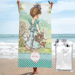 Sarah Kay Picnic Cartoon Product Sand Free Towel Summer New Arrival Flower Girl Shower Towel No Sand Quick-Dry Surf Towels