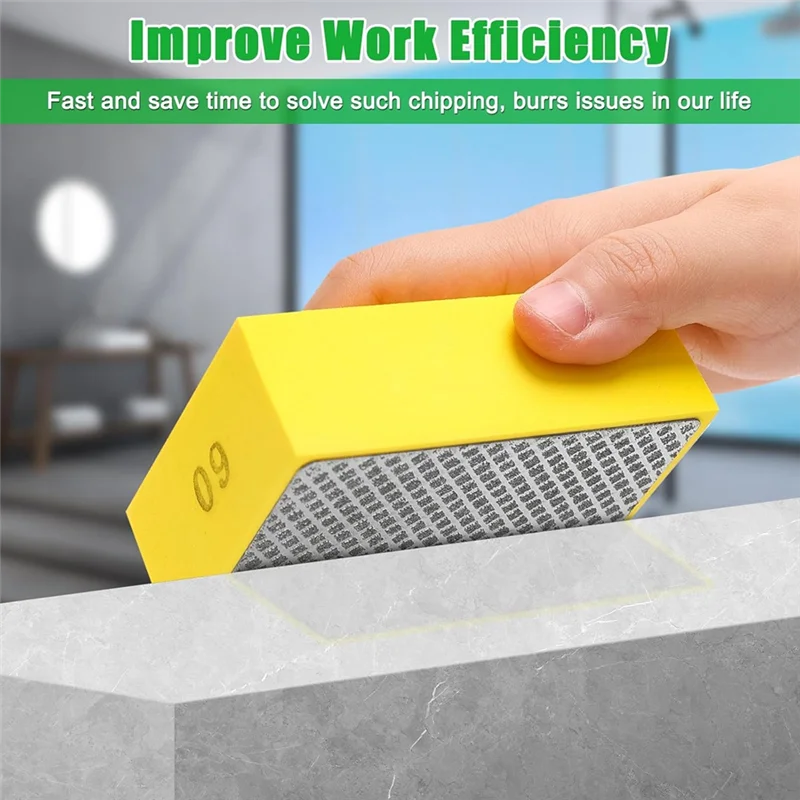 

A21Q -6PCS Diamond Hand Polishing Pads, Wet & Dry Diamond Sanding Pads 60 , 120 , 240 , 400 , 600 , 1000 Grit