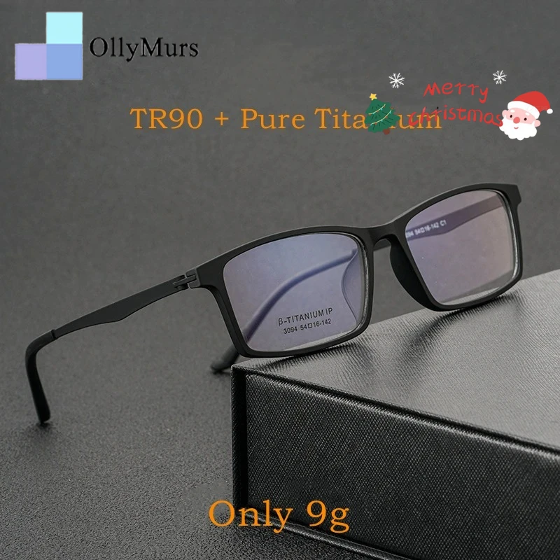 

OLLYMURS Сверхлегкие удобные титановые очки TR90 женские модные квадратные оптические мужские очки в оправе 02-3094