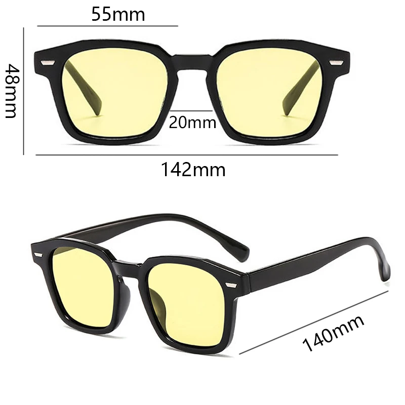 Nowe Unisexowe Prostokątne Okulary Przeciwsłoneczne Vintage 2023 Modny Design Retro Okulary Damskie Kocie Oko Casualowe Gogle UV400