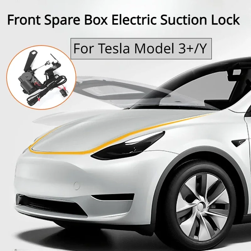 Electric Lock Soft-closing for Tesla Model Y/3+ Highland 2024 Front Spare Box Automatic Adsorption Motor Cover Car Accessories