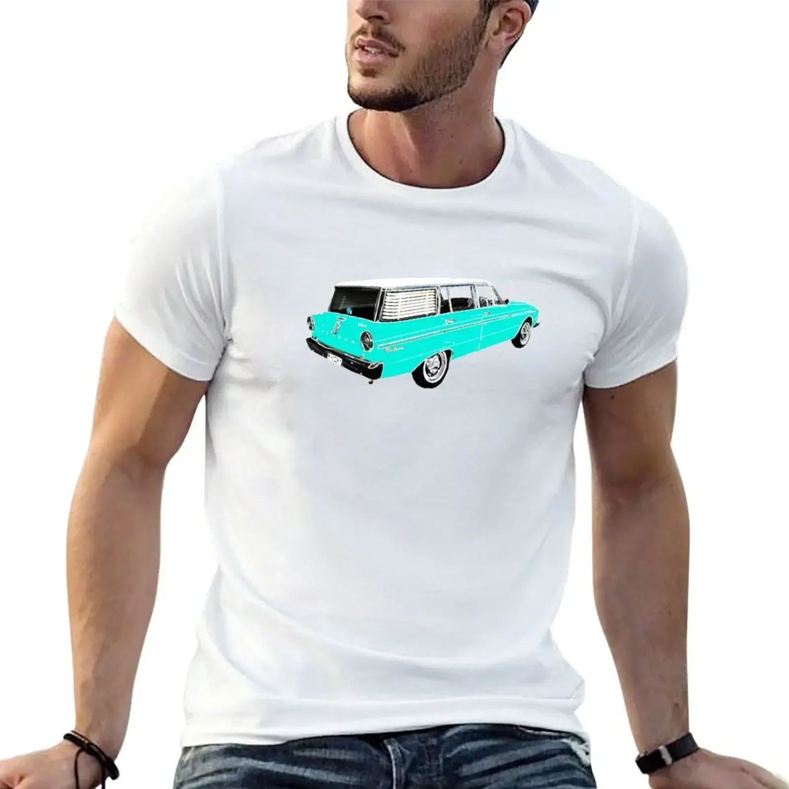 XM Falcon Wagon (Blue) T-Shirt hippie clothes graphic t shirt vintage blue archive korean fashion t shirts for men pack