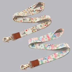 New Fashion Flowers Neck Strap Lanyards for Keys ID Card Gym Cell Phone Straps USB badge Holder DIY Phone Hanging Rope Lanyard