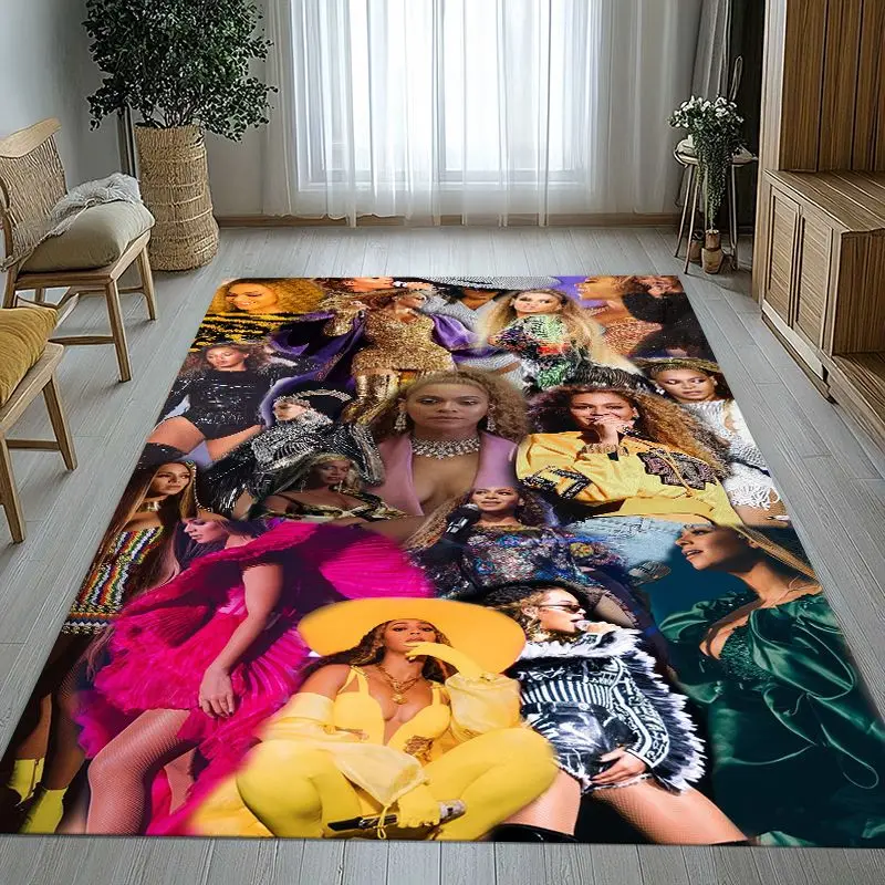 Fashion Beyonce Singer Living Room Non-Slip Area Rug Soft Carpet for Bedroom Livingroom Playroom Sofa,Home Decor Doormat Gift