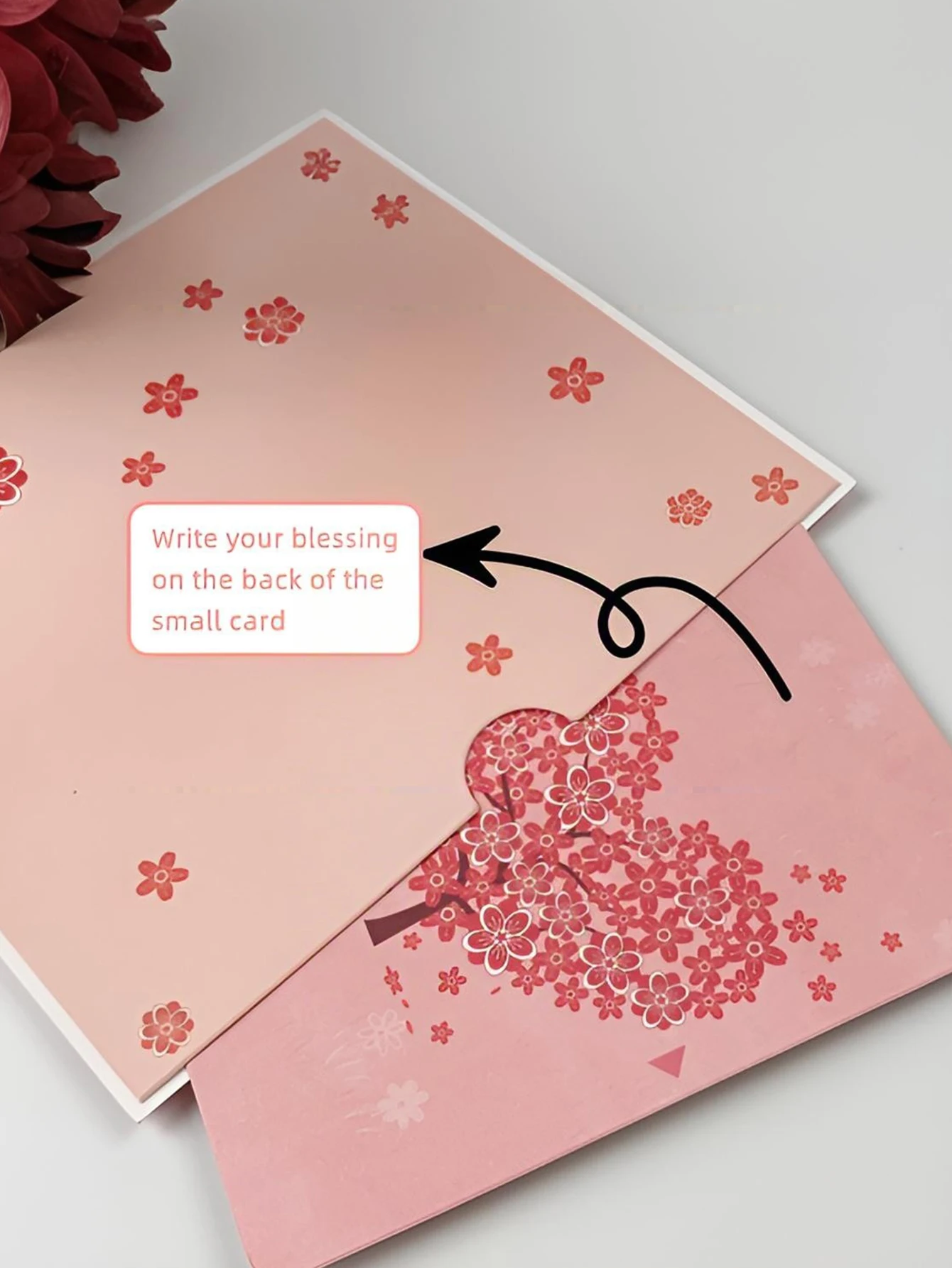 발렌타인데이, 결혼식, 약혼식, 보고싶어요, 기념일 등에 적합한 봉투가 포함된 3D 팝업 인사말 카드, 나무 패턴