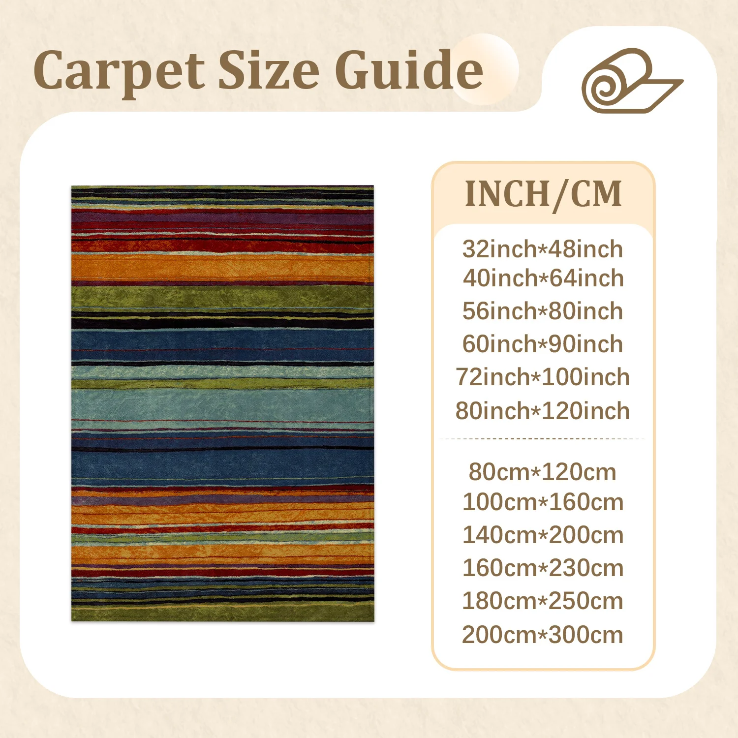 Large Indoor Area Rug Soft Velvet Low Pile with Non-Slip Dotted Backing, Machine Washable Vibrant Multicolor Vertical Striped Rug for Living Room, Bedroom, Home Decor