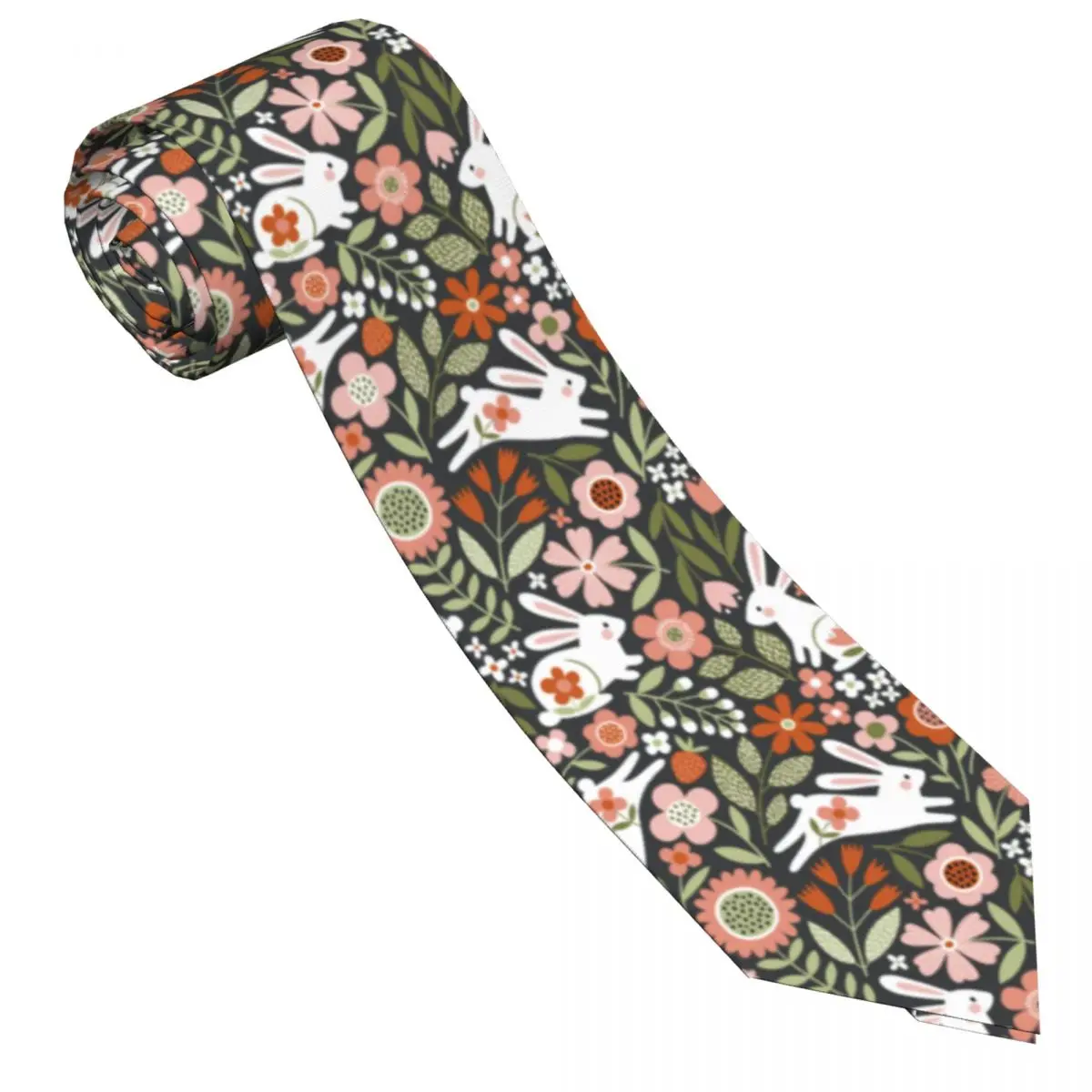 Formal Skinny Neckties Classic Men's Cute Bunny Easter Forest Plant Wedding Tie Gentleman Narrow