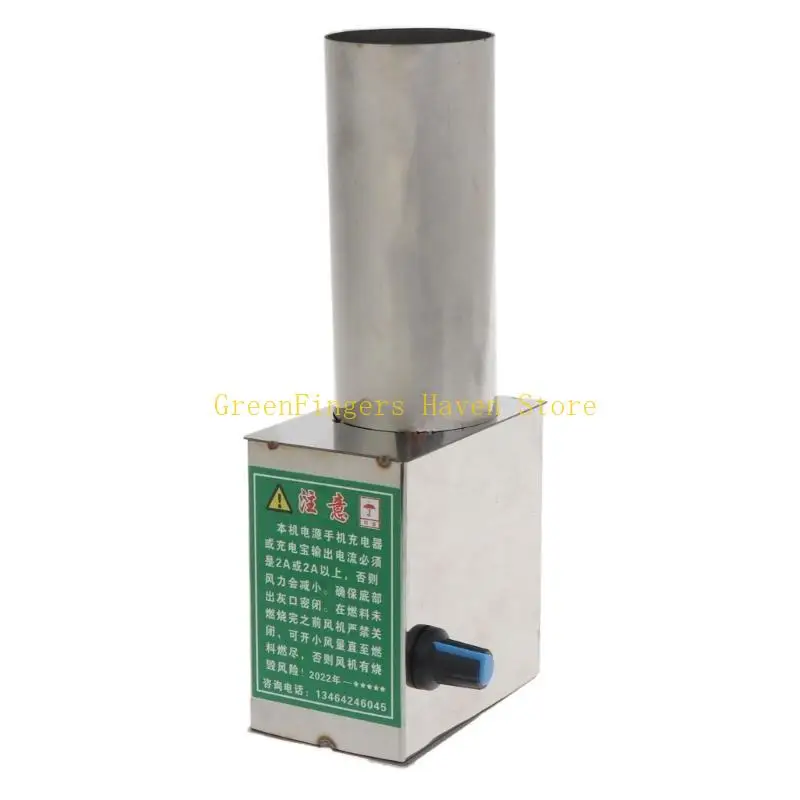 F68D المحمولة USB 5V مروحة مزدوجة قابل للتعديل سرعة شواء منفاخ مروحة بداية مروحة الطبخ #4