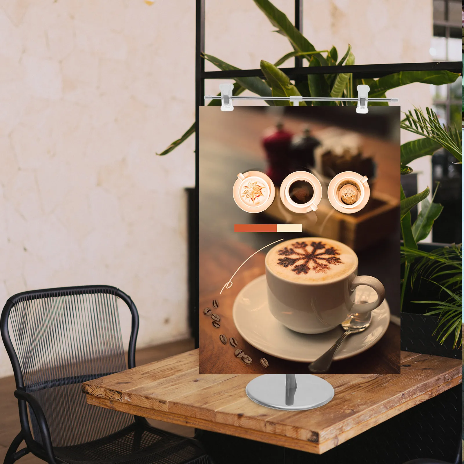 T Shape Poster Holder Stainless Steel Adjustable Display Stand For Signage Advertising Banner Wedding Welcome Signs Table Top