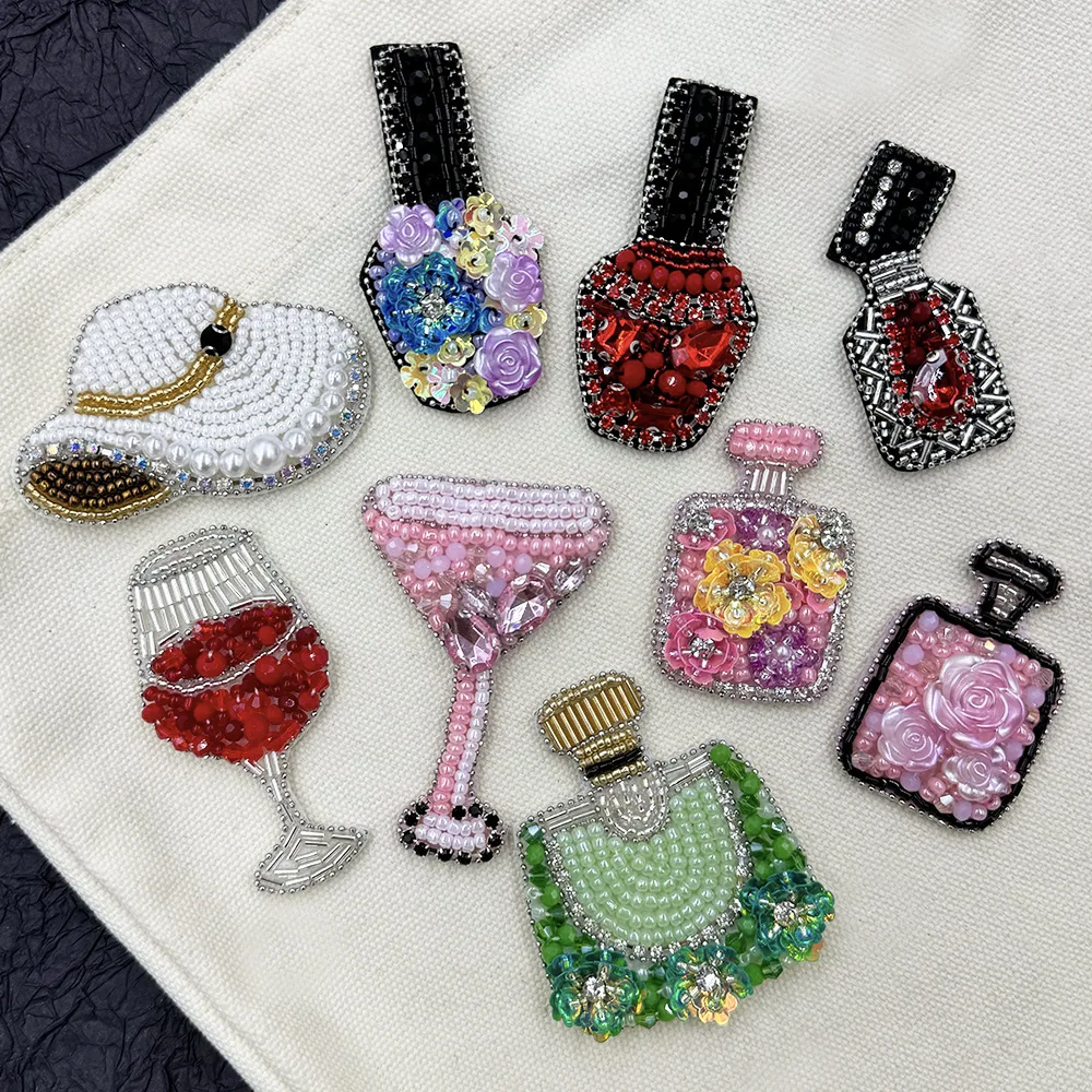 Embroidery Viewer - Handmade beads and rhinestones, perfume bottles,