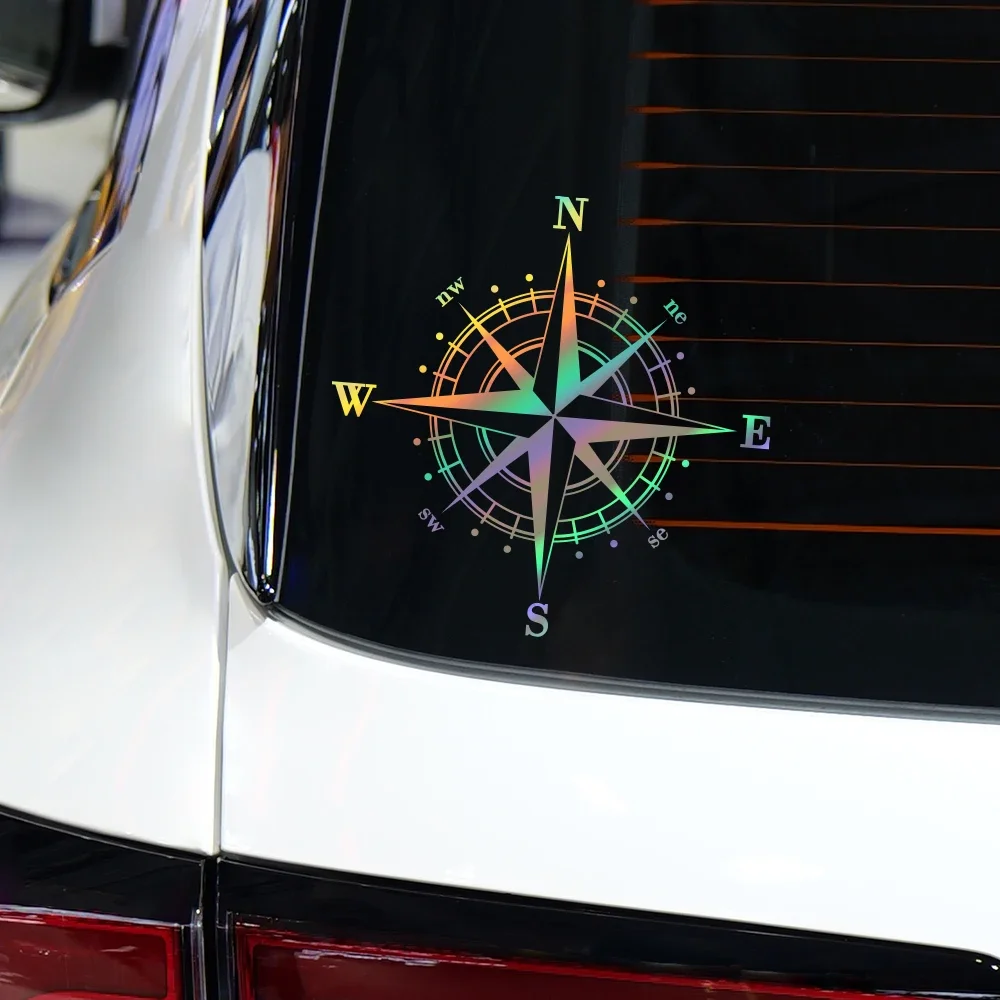 Navigate Compass Car Sticker Reflective Vinyl Decal Waterproof Truck Window Windshield Motorcycle Decoration Sticker Accessories