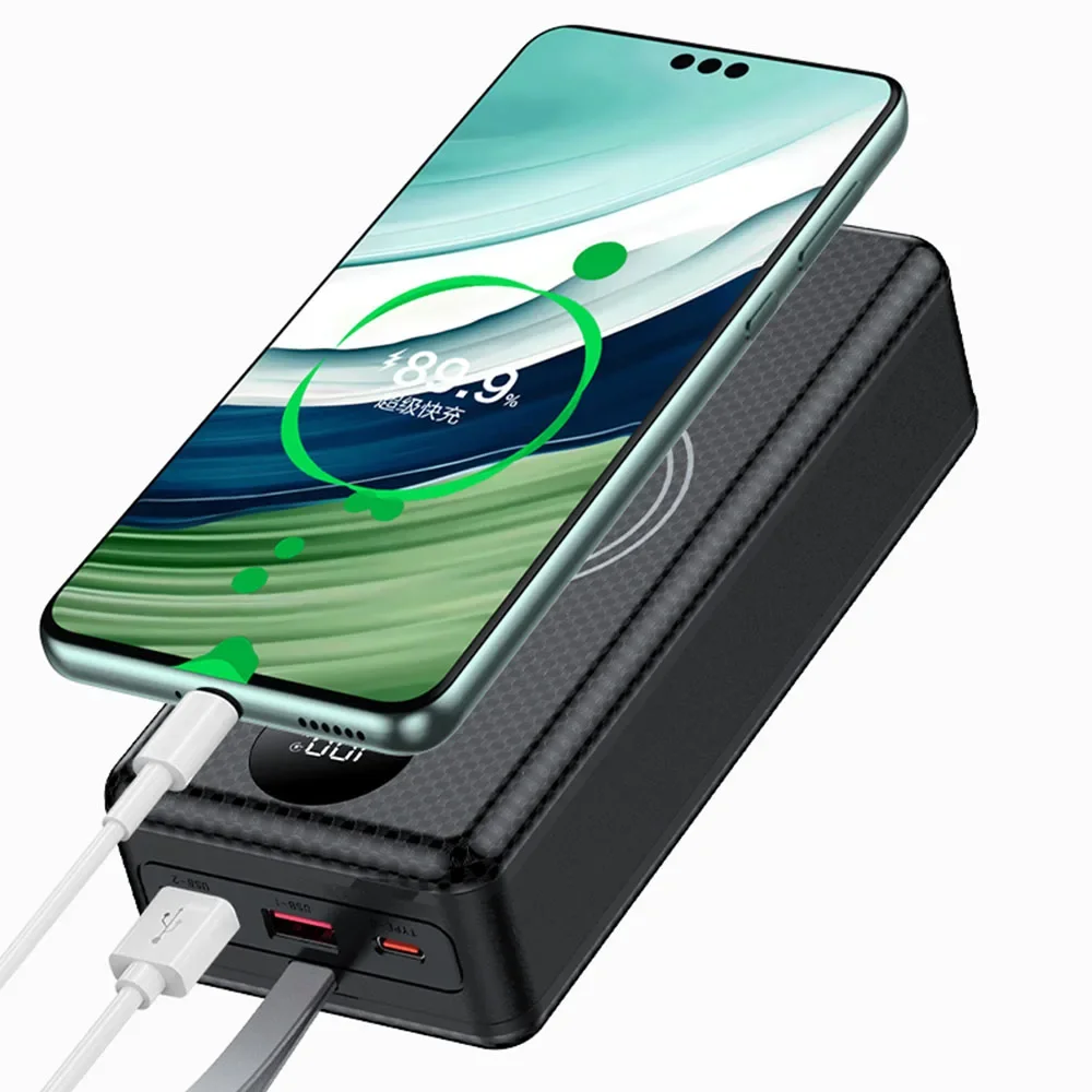20000mah 16*18650 Lithium Battery Charging No Battery Power Bank Case Fast Charging LED Light Outdoor DIY Battery Holder Box