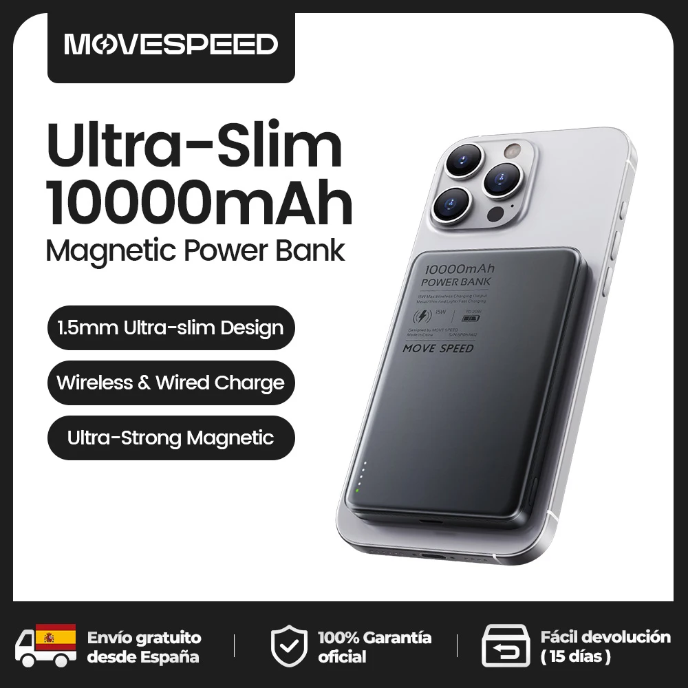 MOVESPEED S10 10000mAh Magnetic Power Bank Fast Charge Portable External Battery Mini Wireless Powerbank for iPhone 16 Samsung