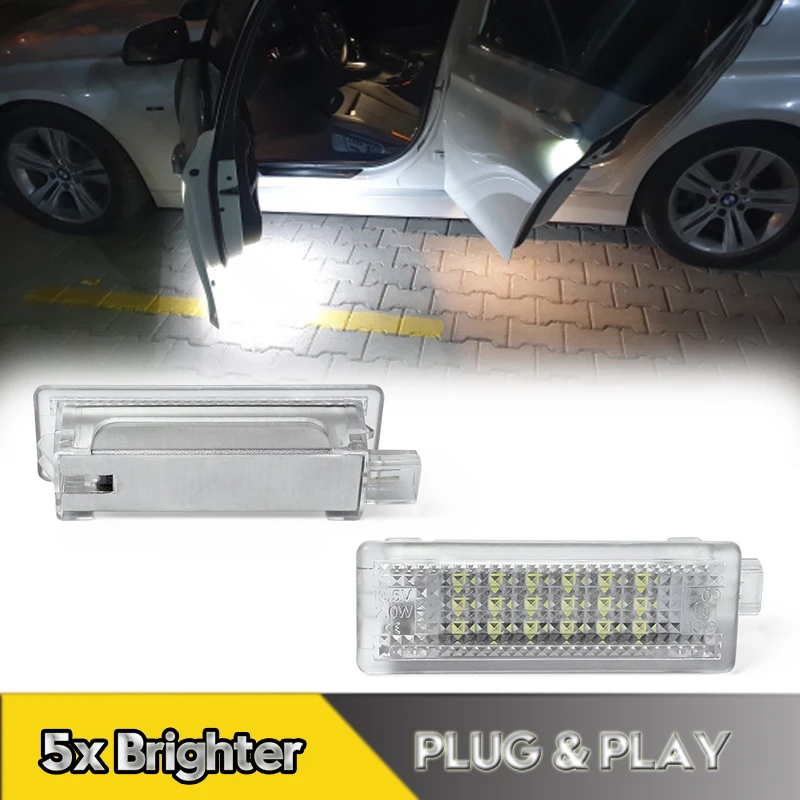 

2Pcs Canbus LED Car Door Courtesy Lights Footwell Trunk Luggage Lamps For Bmw E90 E91 E92 E93 F10 X1 X3 X4 X5 X6 Z4 E87 E88 F30