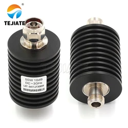 1PCS N-type attenuator N-JK 50W attenuator DC-3GHz 5DB-50DB RF coaxial fixed N-type male dummy load plug connector