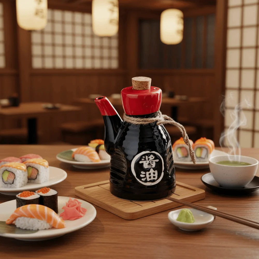 200 ML Japanese Style Soy Sauce Bottle Vintage Mini Dinning Table Condiment Dispenser Ceramic Restaurant Chili Oil Pot Home view 5