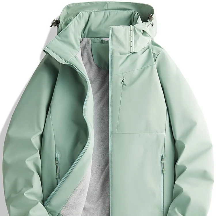 

New Integrated Fleece Fleece Thickened Windproof and Waterproof Padded Jacket Women's Outdoor Men's Mountaineering Jacket