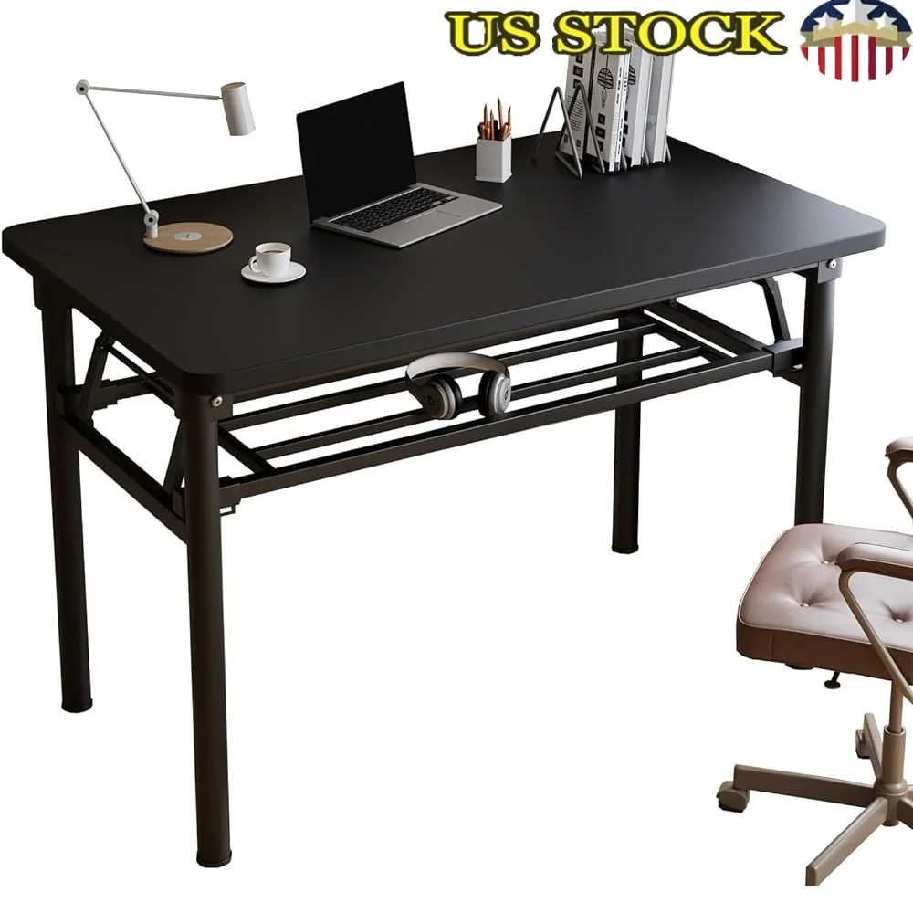 

Collapsible Computer Desk No Assembly Small Folding Table Space Saving Portable Home Office Study Desk