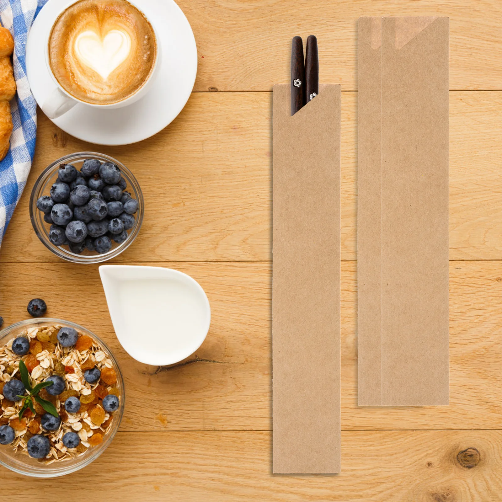 Sacchetti per bacchette da 200 pezzi Maniche per posate usa e getta Imballaggio semplice ed elegante per varie occasioni Manicotto per bacchette usa e getta