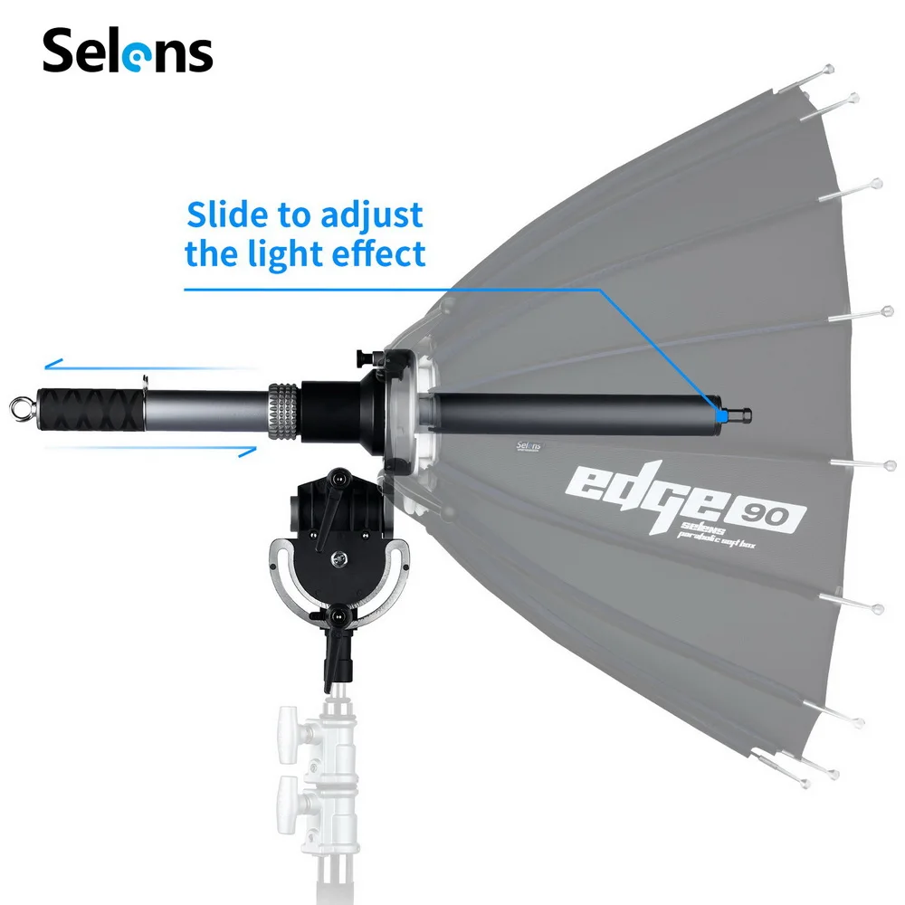 Selens SER120 Edge Parabolic Reflector Softbox 120cm Parabolic Black Reflective Umbrella Studio Light Umbrella with Cover Cloth