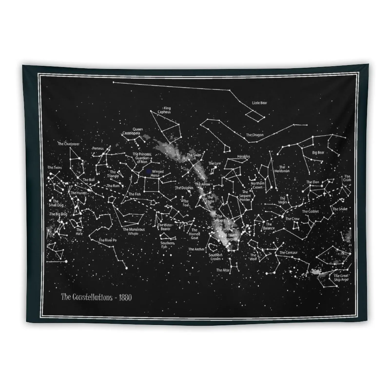 

THE constellations: Vintage 1880 Star Map Print Tapestry Home Decoration Aesthetics For Room Cute Room Decor Tapestry