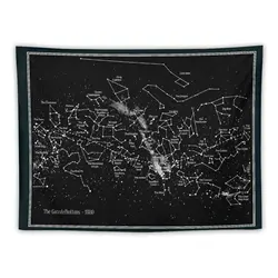 THE constellations: Vintage 1880 Star Map Print Tapestry Home Decoration Aesthetics For Room Cute Room Decor Tapestry