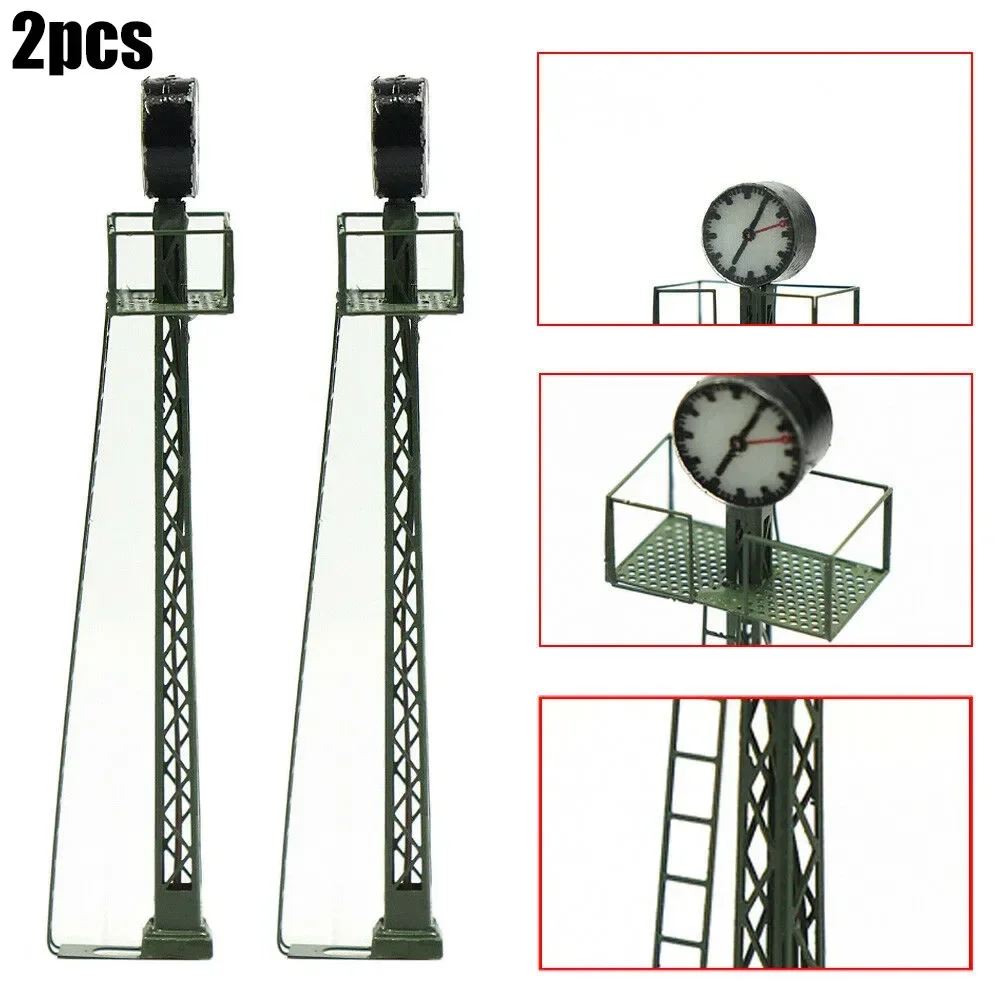 2Pcs Model Railway Lights Building Lattice Mast Light Gauge H0 Layout LED Lamp Decorative Stakes Garden Decoration Outdoor