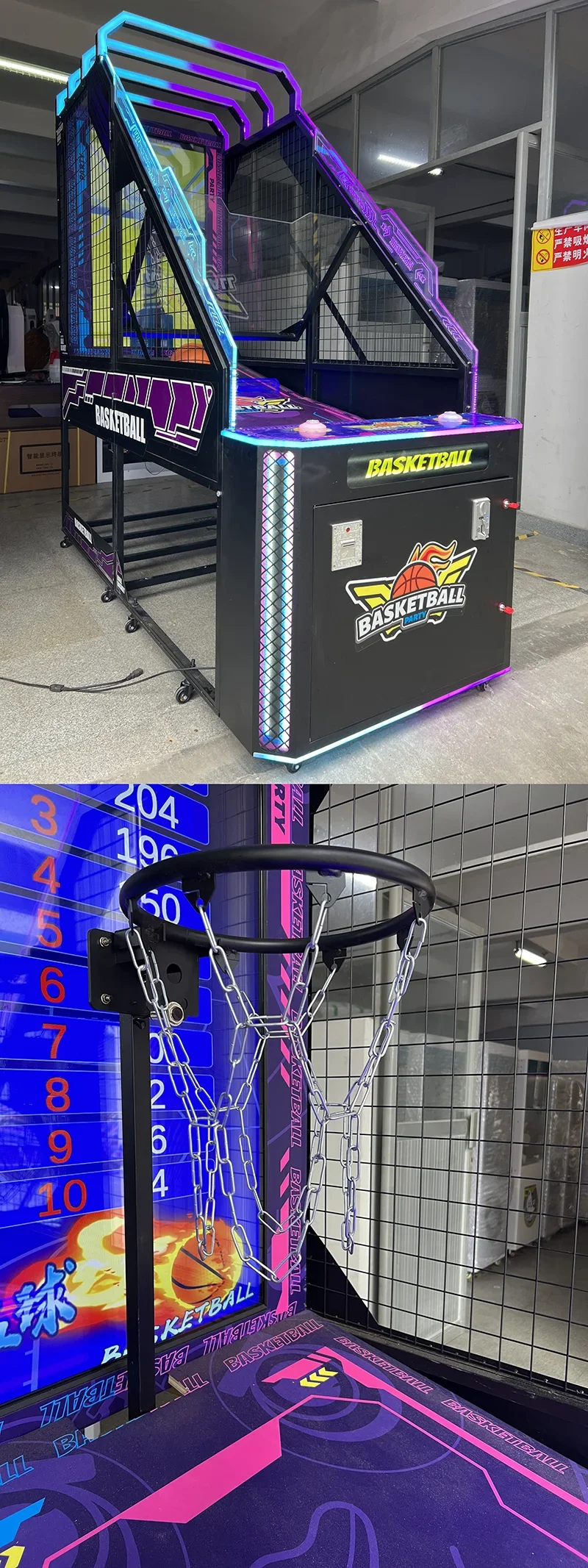 Commercial Indoor Adult Coin Operated Electronic Basketball Arcade Machine Competition Interactive Game Basketball Machine