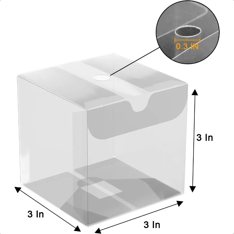 Scatole trasparenti per bomboniere da 100 pezzi Scatole per bomboniere al cioccolato da 3x3x3 pollici Scatole regalo trasparenti Scatola per cupcake Scatola per aroni per feste di compleanno di nozze