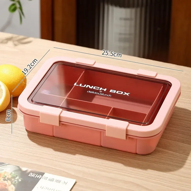1500 ml Bento-Box, tragbare Lunchbox für Kinder, Studenten, Büro, Lunchbox mit Löffel, Gabel, auslaufsicher, mikrowellengeeigneter Lebensmittelaufbewahrungsbehälter