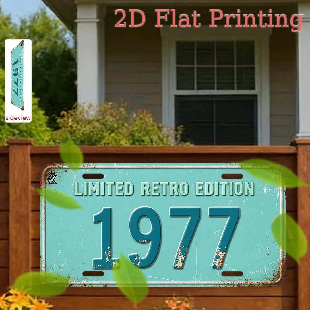 2D flat printing, set of 1, retro aluminum sign, 1977 limited edition retro aluminum sign, only available for decoration