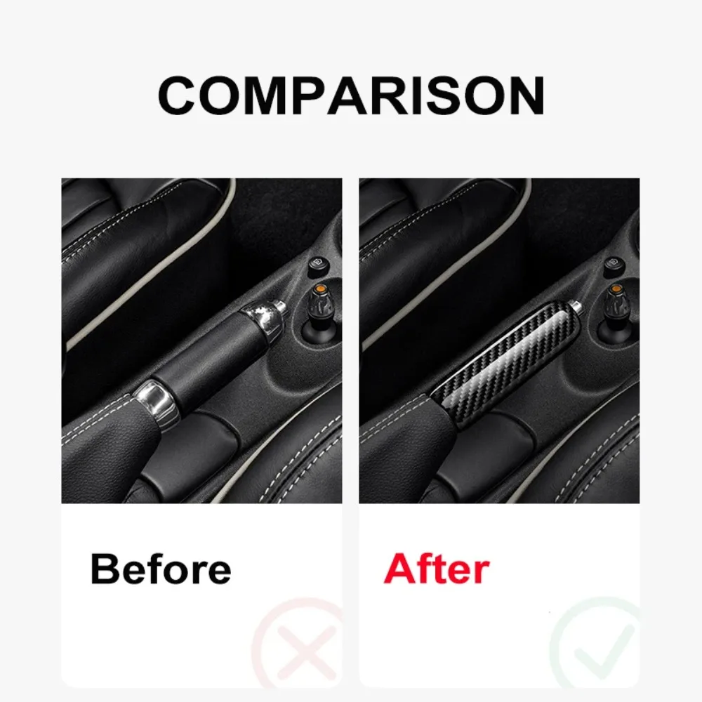 Carbon Fiber Handbrake Lever Cover Hand Brake Grips for Mini Cooper S JCW ONE R50 R53 R55 R56 R57 R58 R59 Car Inner Accessories