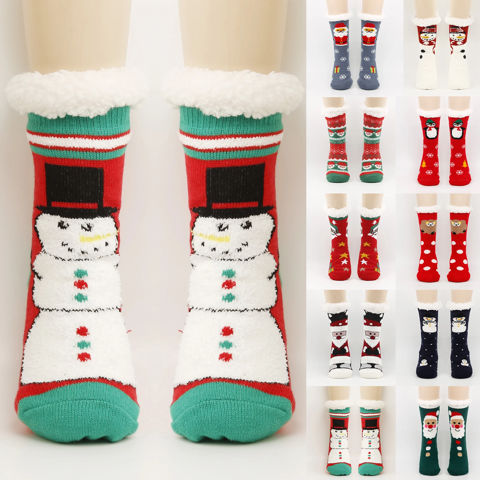 

Women'S Christmas Socks Floor Socks Snow Boots Thickened Fleece Home Sleep Socks Carpet Sock Covers Winter Warm Socks Women