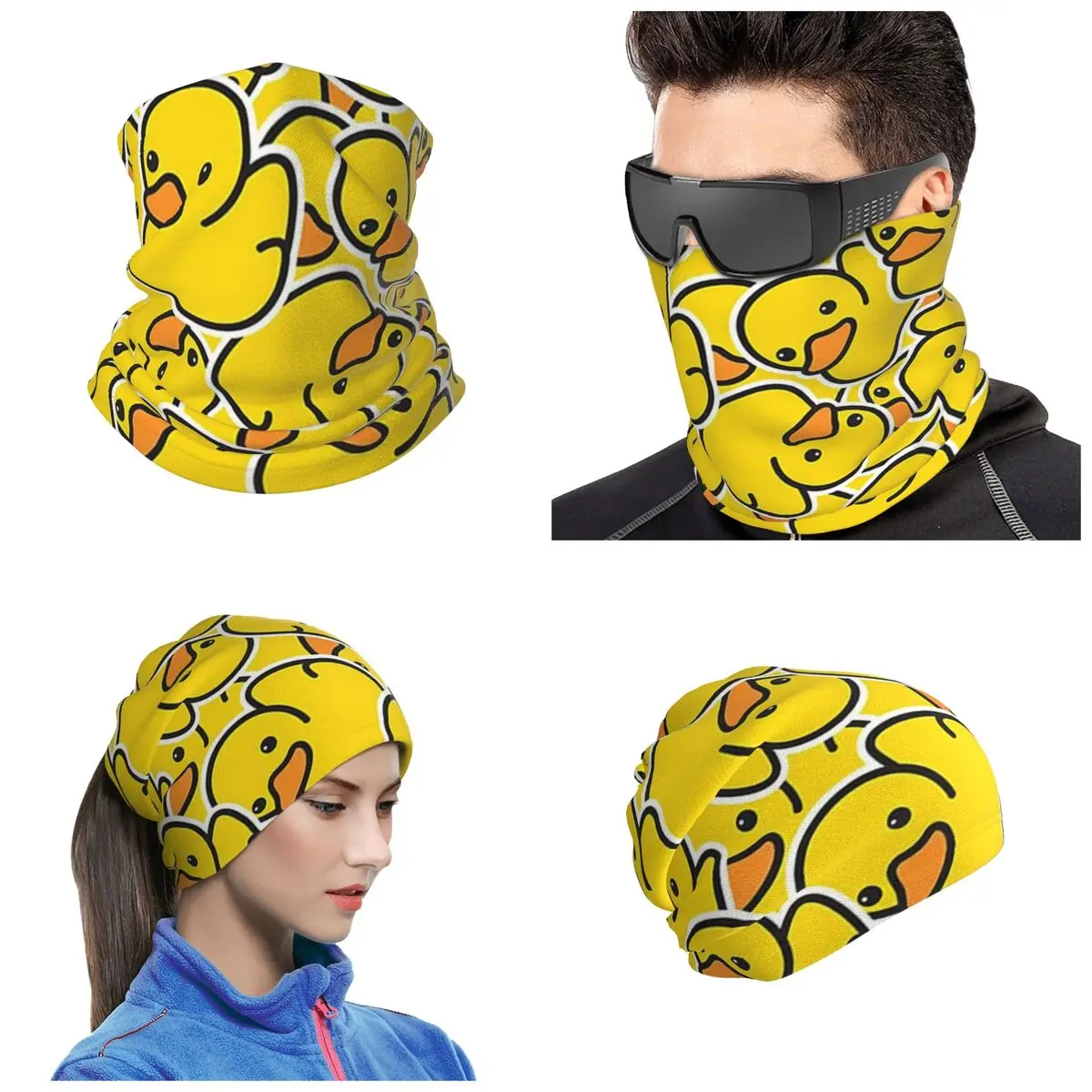 Yellow Classic Rubber Duck Bandana Neck Gaiter Printed Wrap Scarf Hiking Fishing Headband Unisex Adult Washable