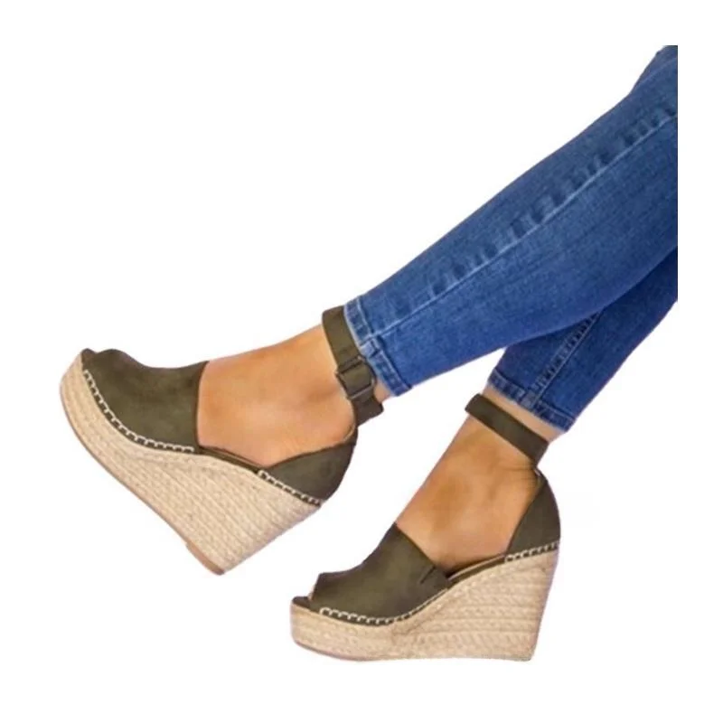 جديد 209 واي حبل القنب مع صنادل خفيفة الوزن ذات فم رفيع للنساء أوروبية أنيقة بكعب عالٍ مجوف من Bal S...