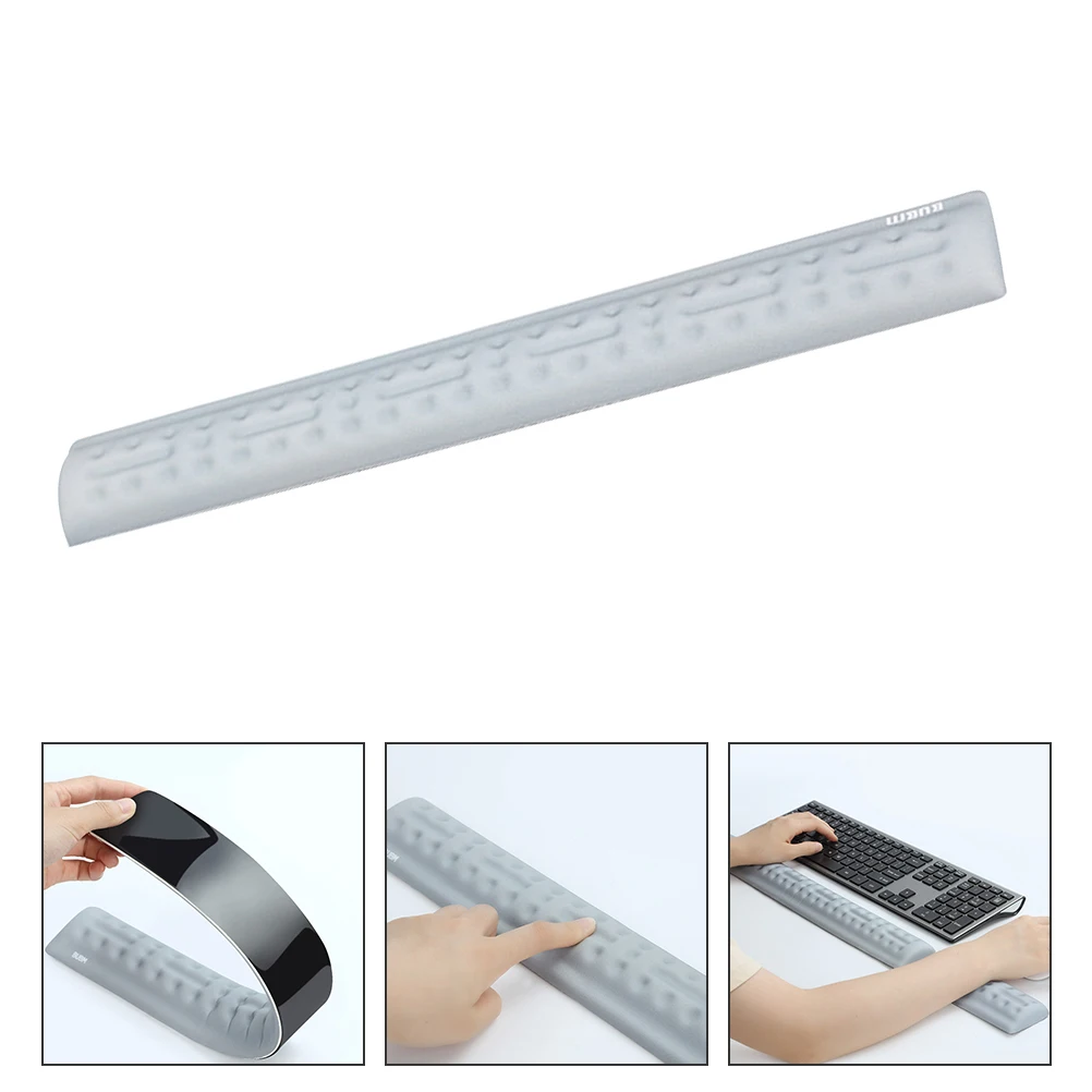 

1pc Ergonomic Memory Foam Keyboard Wrist Rest Non Slip Design For Office Home Use Comfortable Wrist Support Grey